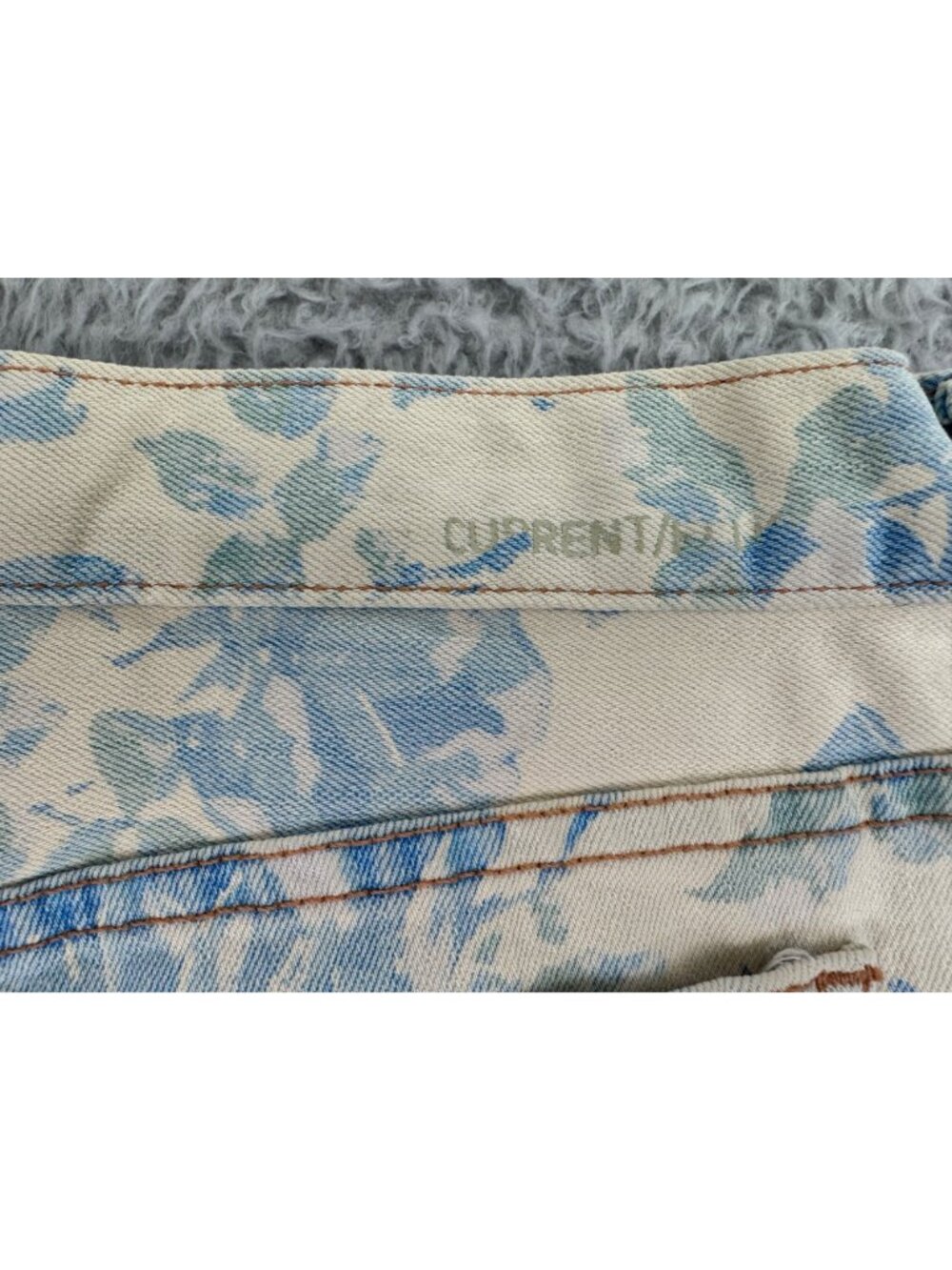Current/Elliott Boyfriend Shorts Blue Rose Floral Denim Womens 29 Hippie Retro - Picture 9 of 13